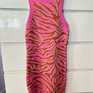 Forever 21 Pink and Brown Zebra Pattern Dress
